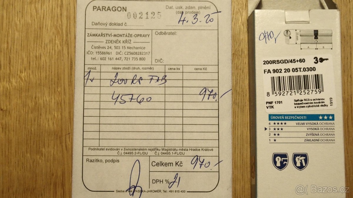 Cylindrická vložka FAB 200 RSGD/45+60 - 2