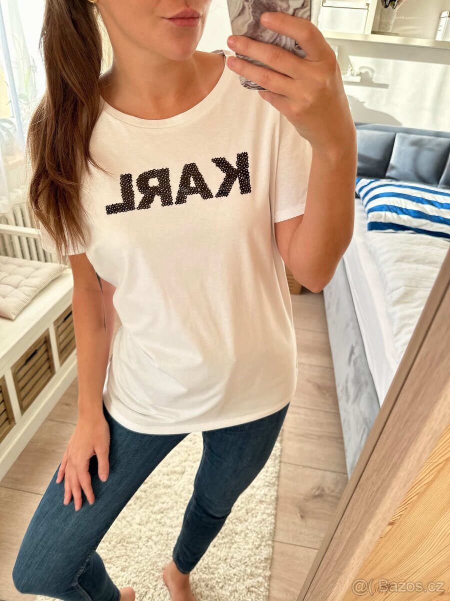 KARL LAGERFELD BÍLÉ TRIČKO 2 - 2