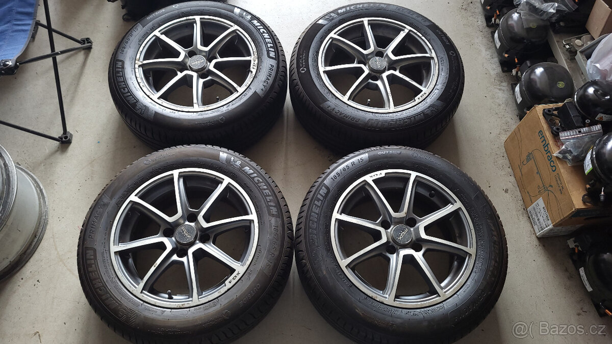 90% letní ALU kola 15" 4x108 Peugeot 207,301,Citroen Elysee - 2