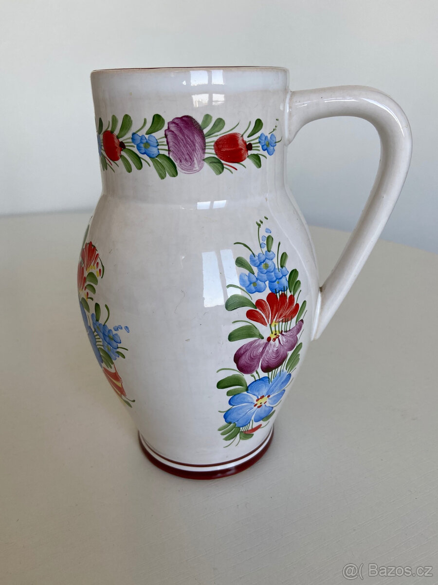 Keramický džbánek, džbán, chodská keramika. 19,7 cm - 2