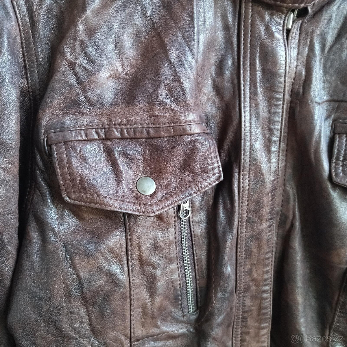 Bertoni delší pánská kožená bunda vel XL - 2