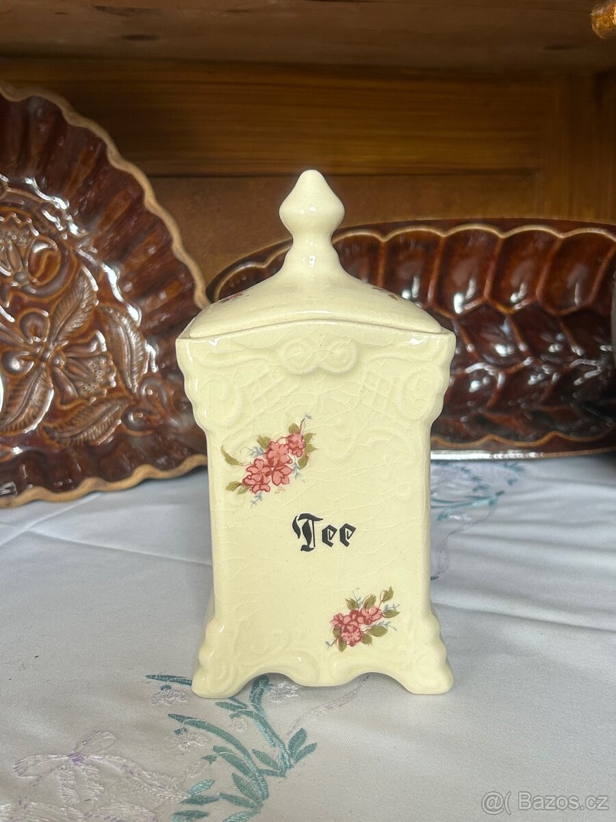 Stará keramická dóza na čaj - 2