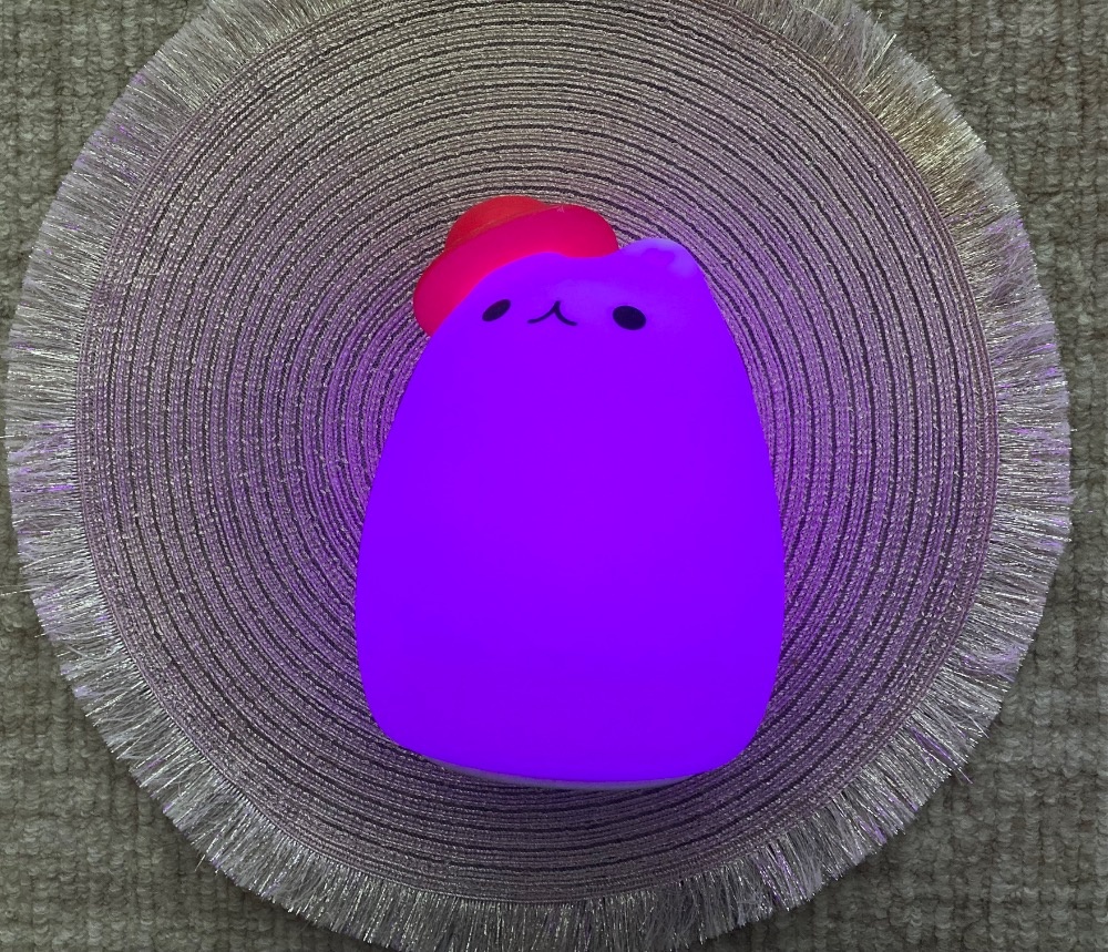 Dětská nová lampička Kočka - mění barvy, USB nabití - 2