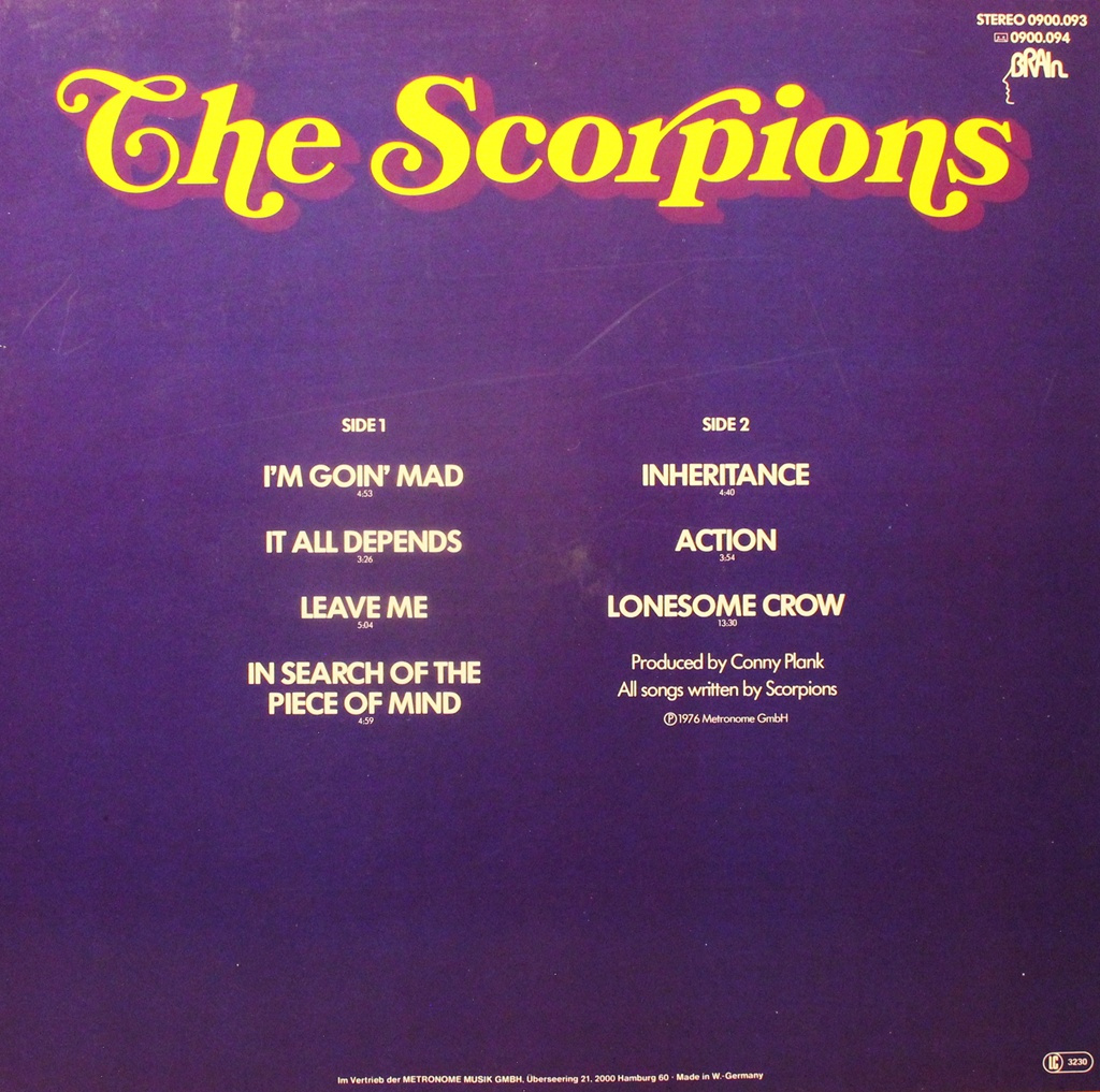 Scorpions – The Scorpions (LP, Germany 1977) - 2