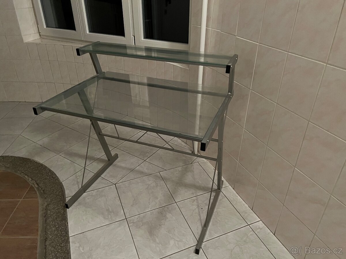 Rohový skleněný stůl, 3 části - 2