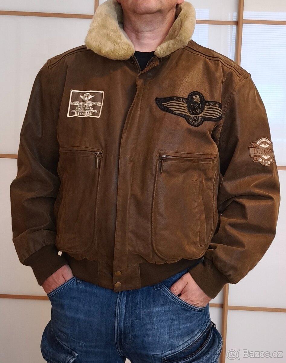 David Moore kožená pilotka, vel L - 2