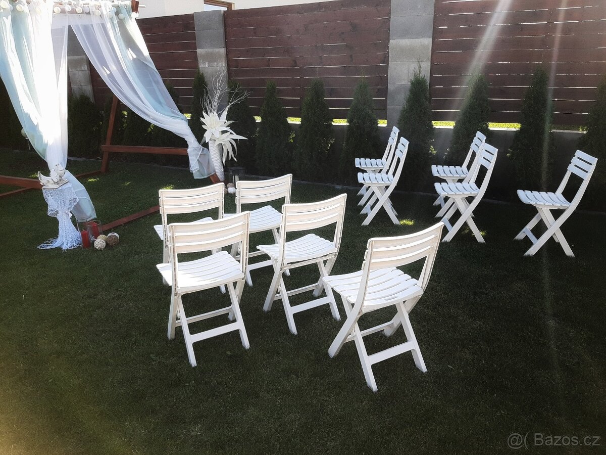 Bílé skládací židle – pronájem (svatba, oslava, párty) - 2
