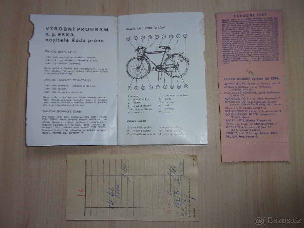 STARÝ DOKUMENT - KOLO ESKA, FAVORIT, SKLÁDAČKA - 2