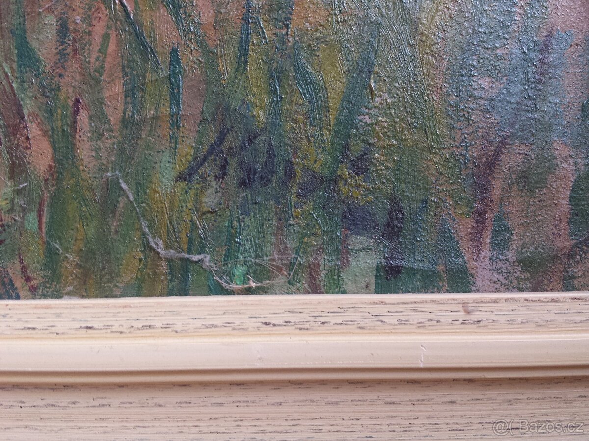 Starý obraz s vesnickým motivem - 2