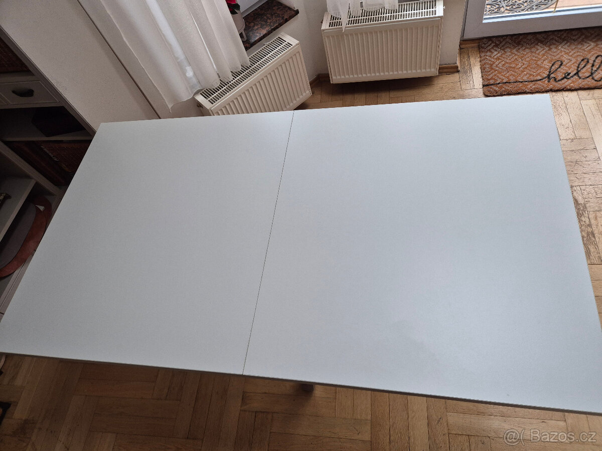Luxusní rozkládací stůl 160-200x90cm, bílý+chrom, TOP stav - 2