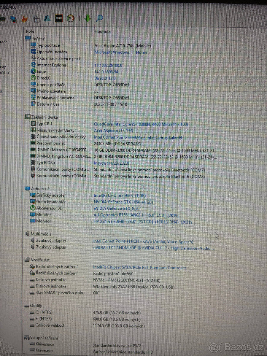 Herní notebook Acer Aspire 7 (A715-75G) - 2