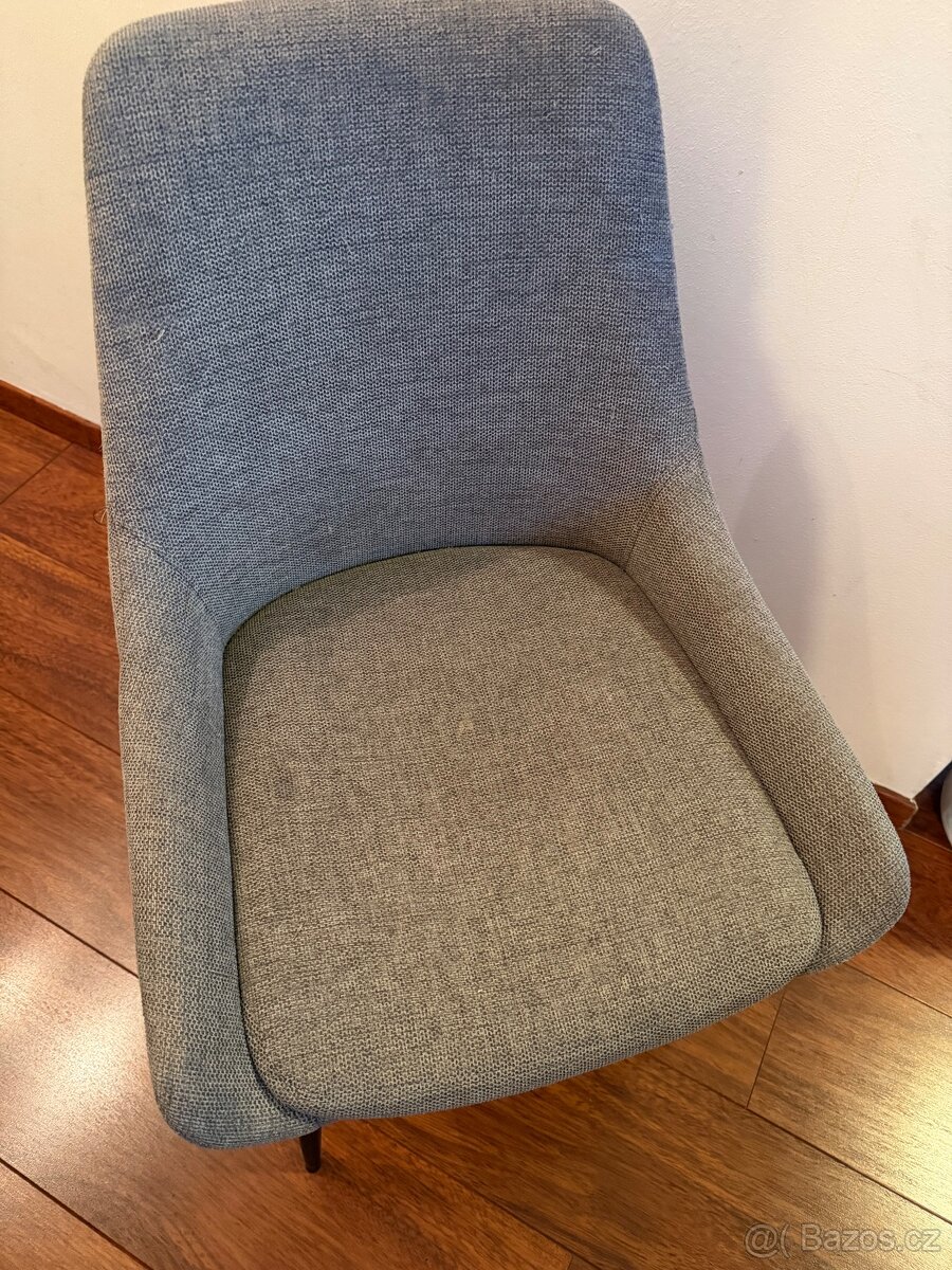 Šedá čalouněná jídelní židle 6 ks - 2