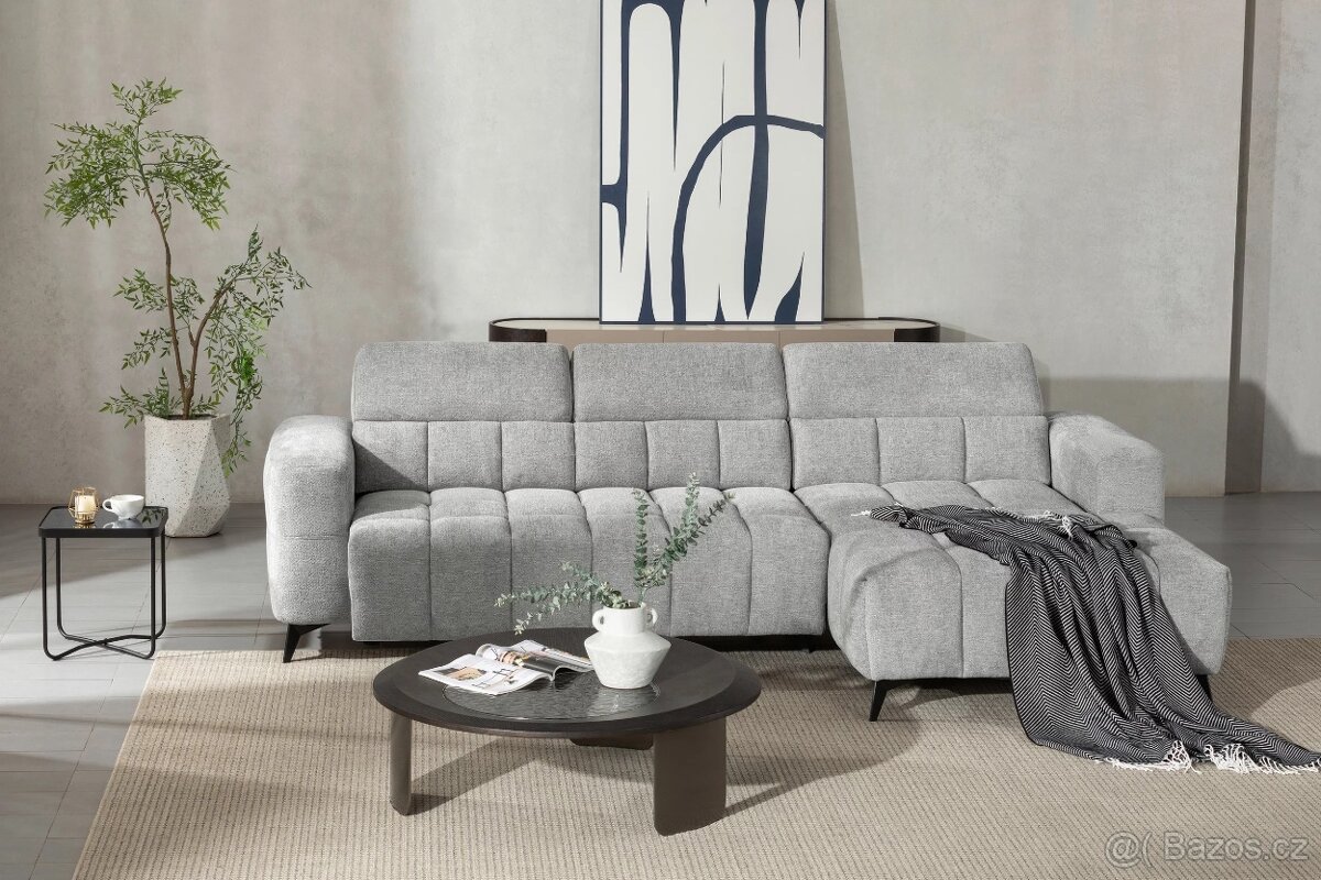 Sedací souprava MELBOURNE, šedá, oboustranná - 2