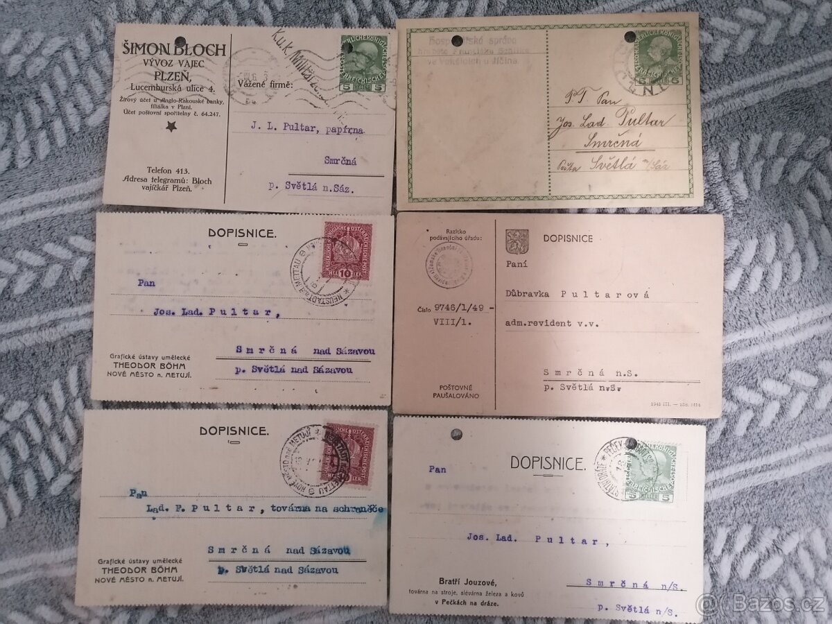 Staré dopisnice 12ks. - 2