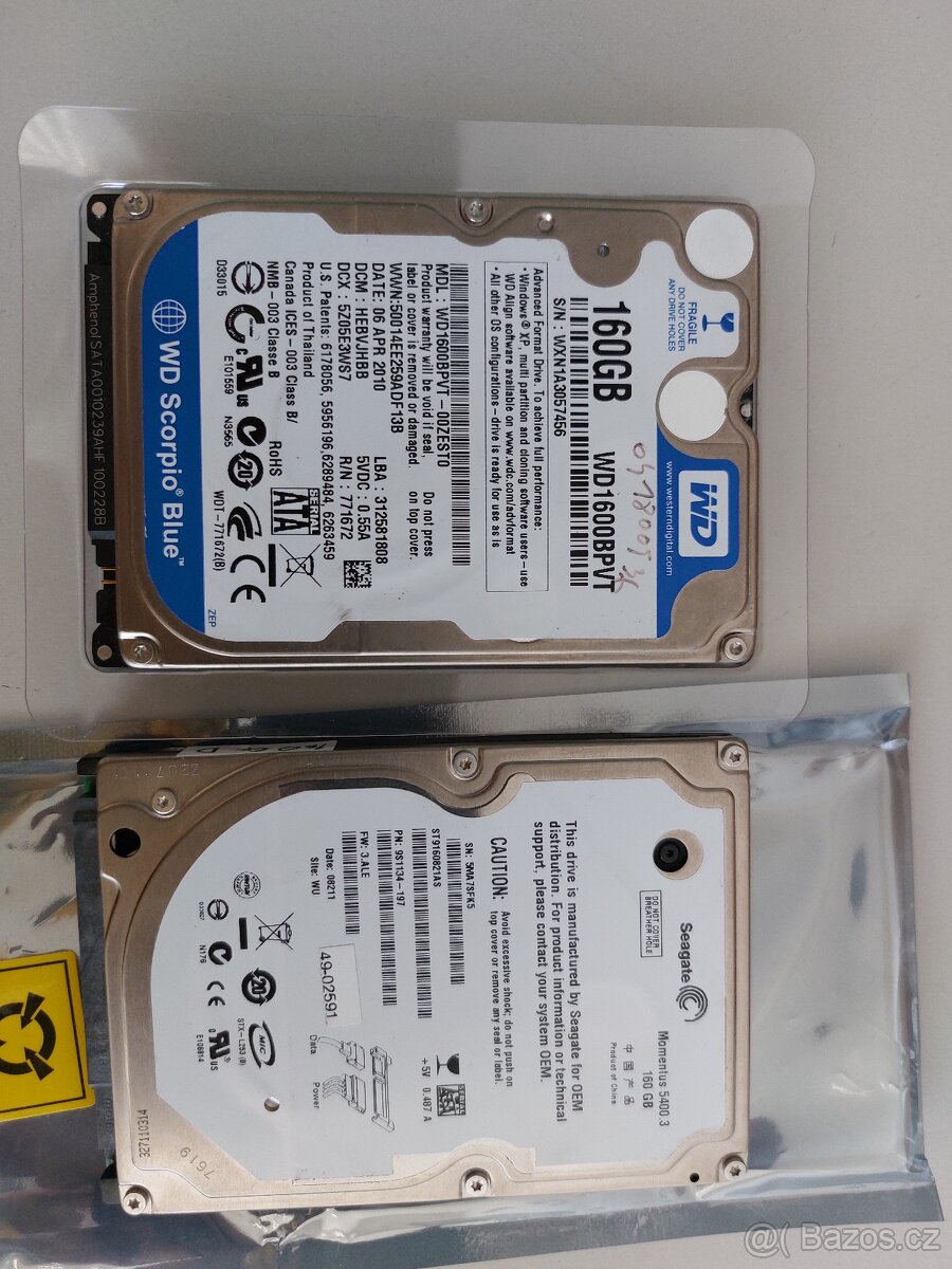 HDD disky, 100% funkcni 60,80,100,160,320,500 GB - 2