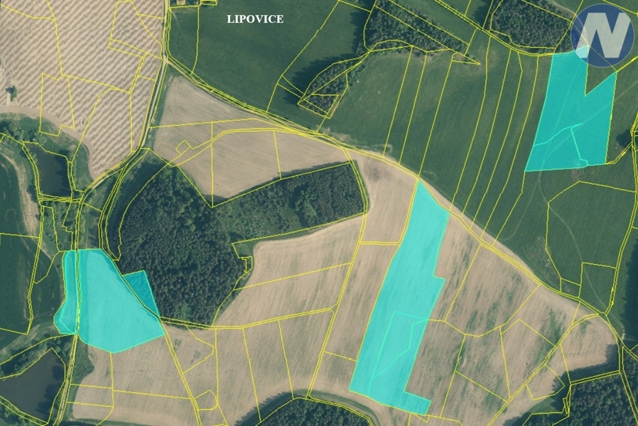 Lipovice, zemědělské a lesní pozemky, 72 564 m2 - 2