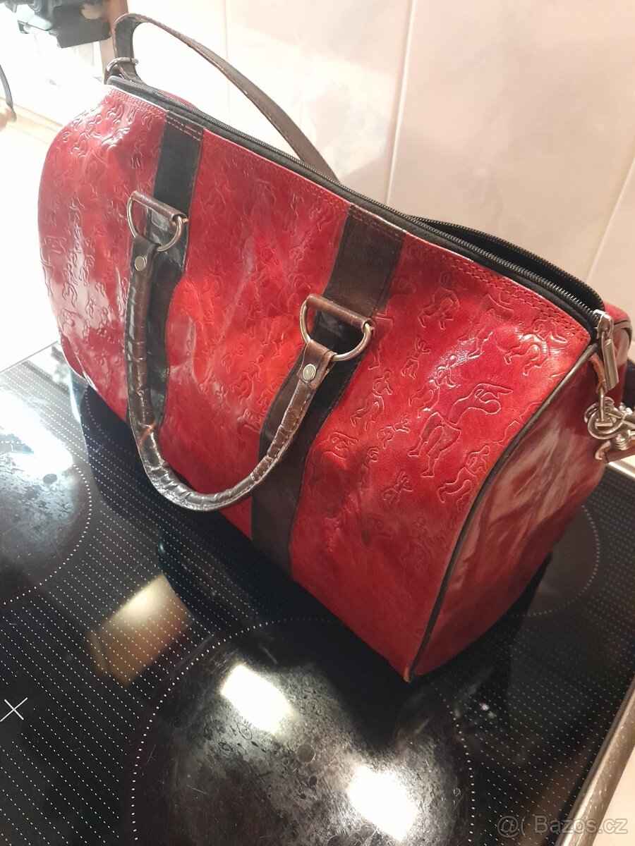 Kožená větší kabelka - 2