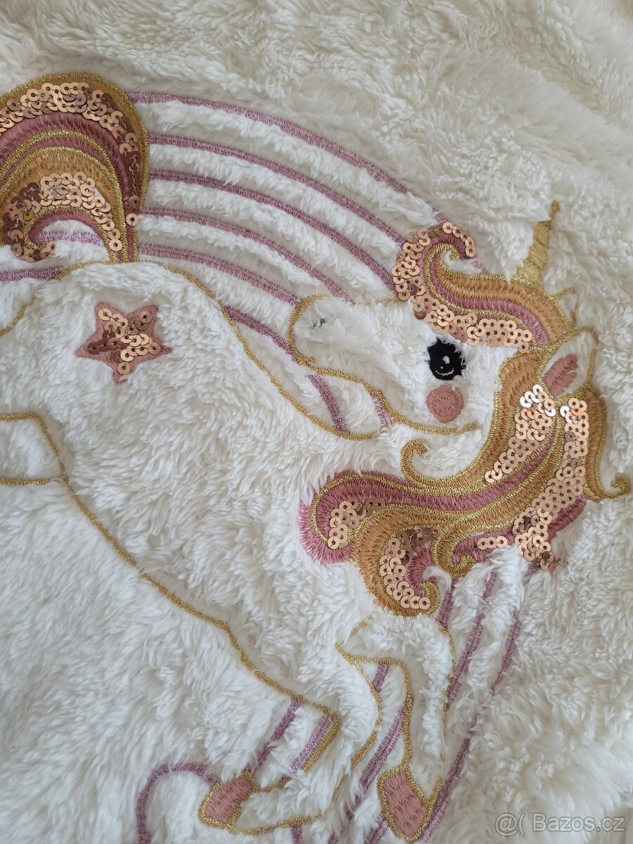 Dívčí teplá mikina 122 jednorožec - 2