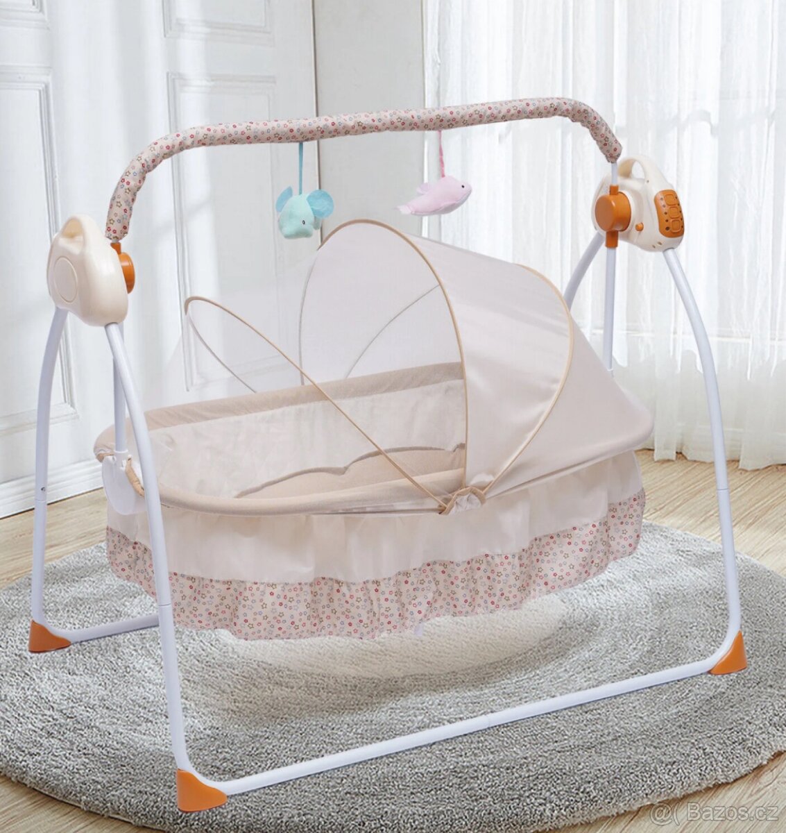 Elektrická houpací postýlka dvě barvy - 2