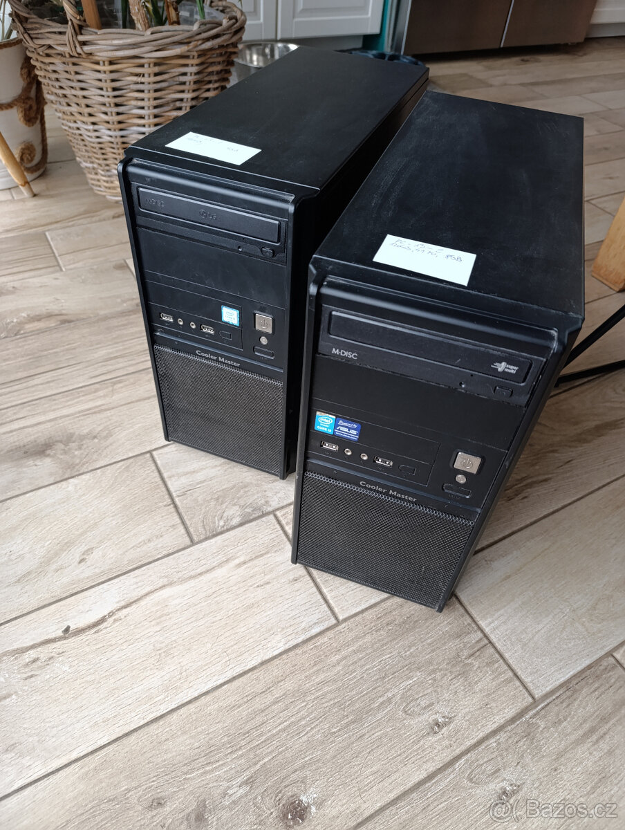 CPU Intel i3 - i5, SSD Disky, 4GB - 8GB RAM CoolerMaster + - 2