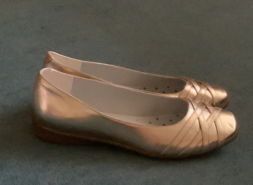 Celokožené zlaté baleríny - 2