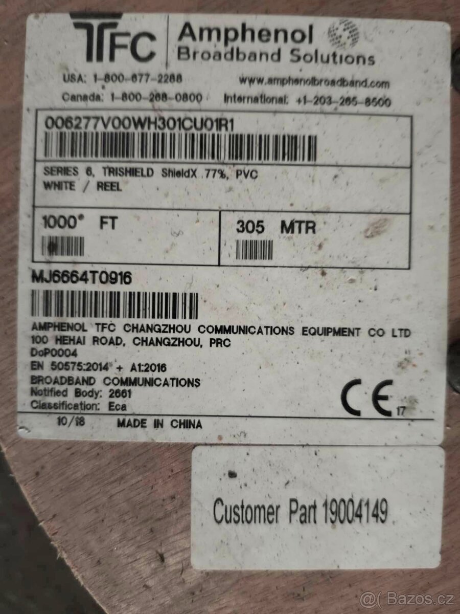 Koaxiální kabel RG6 - 2 cívky po 305 m - 2