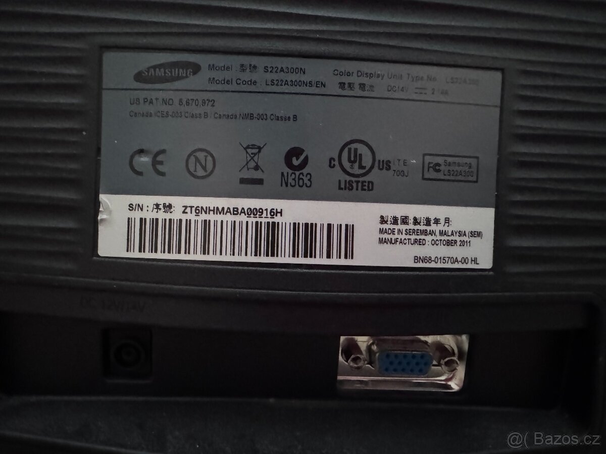 Monitor Samsung S22A300N - 21.5" - 2