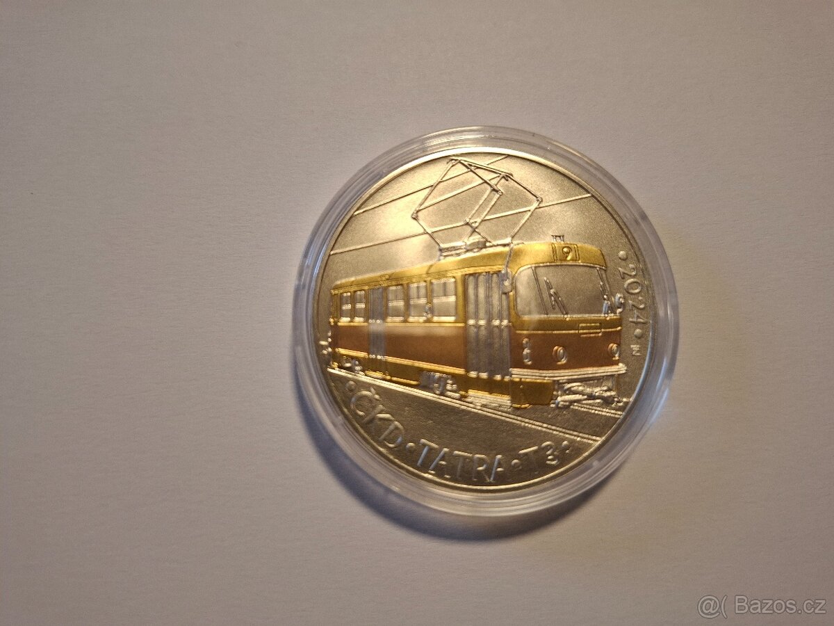 Stříbrná mince Tramvaj ČKD T3 2024 - bk - 2