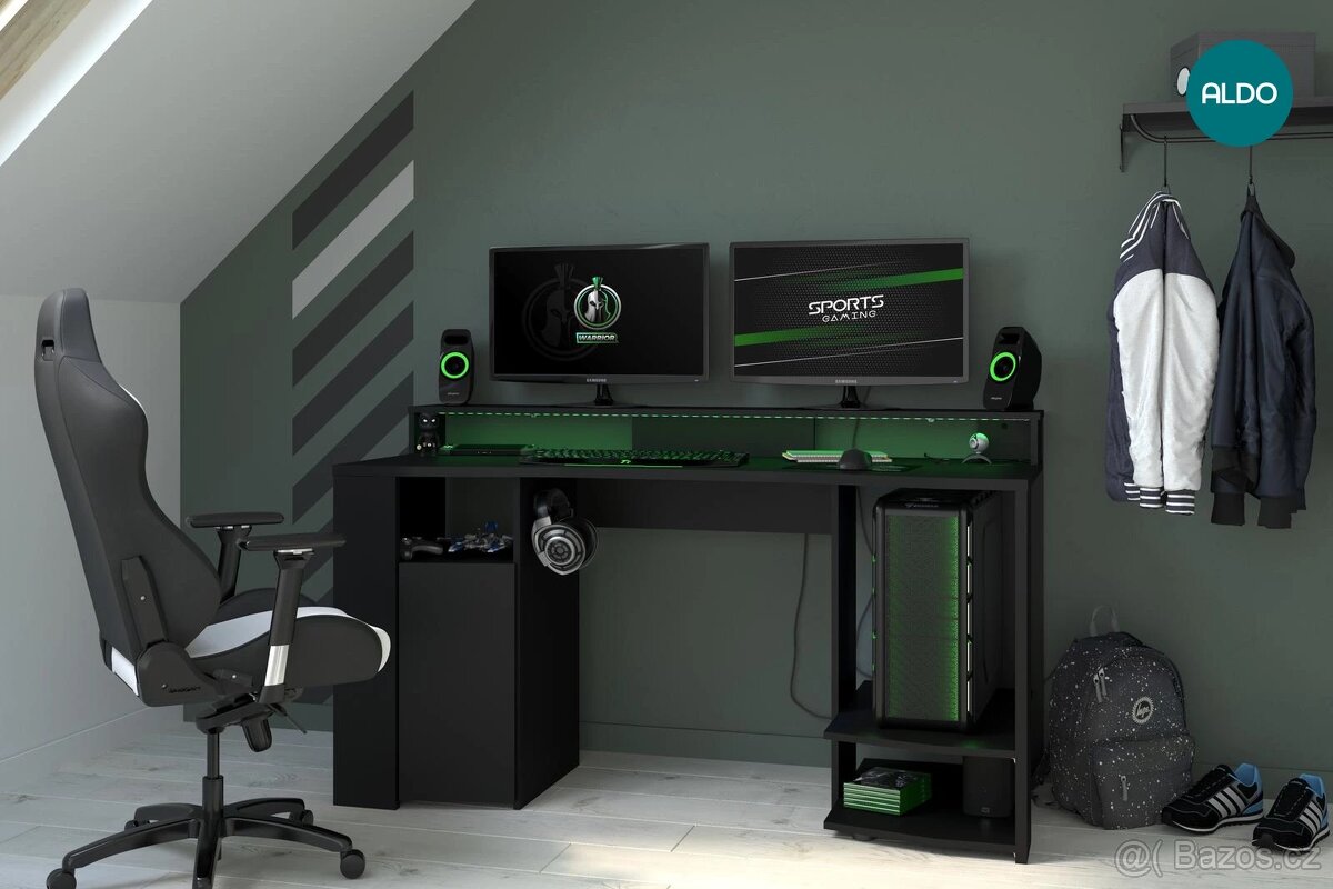 počítačový stůl s led osvětlením - 2