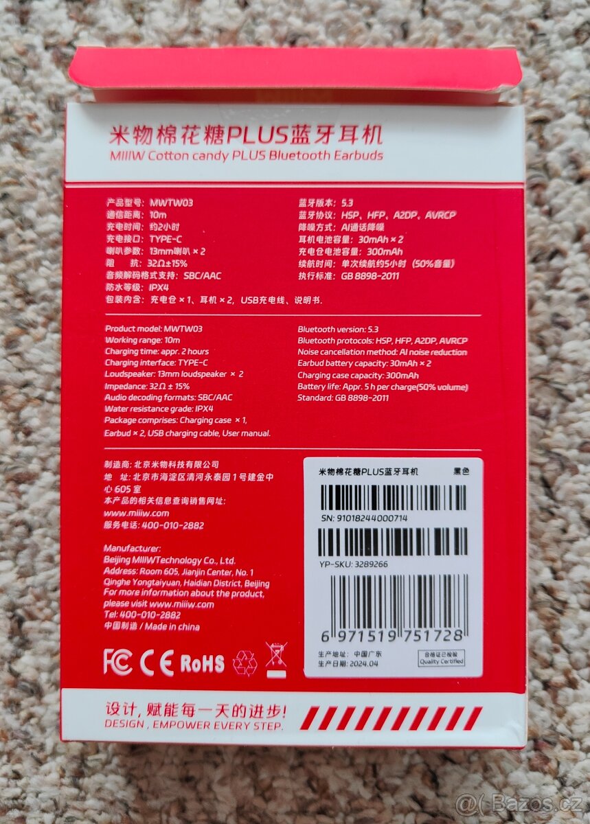 Bluetooth sluchátka Miiiw by Xiaomi, nová. - 2