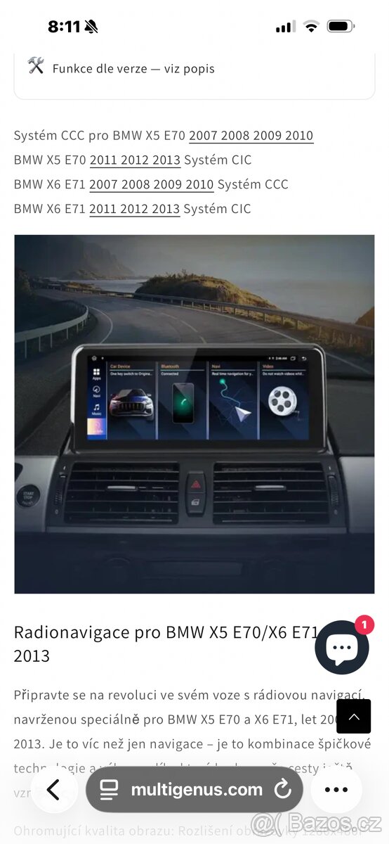 CarPlay android pro bmw X6 e71/X5 e70 - 2