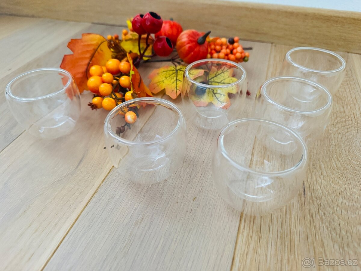 ☕️ Sada 6× espresso skleniček (80 ml) – dvojité sklo, nové - 2