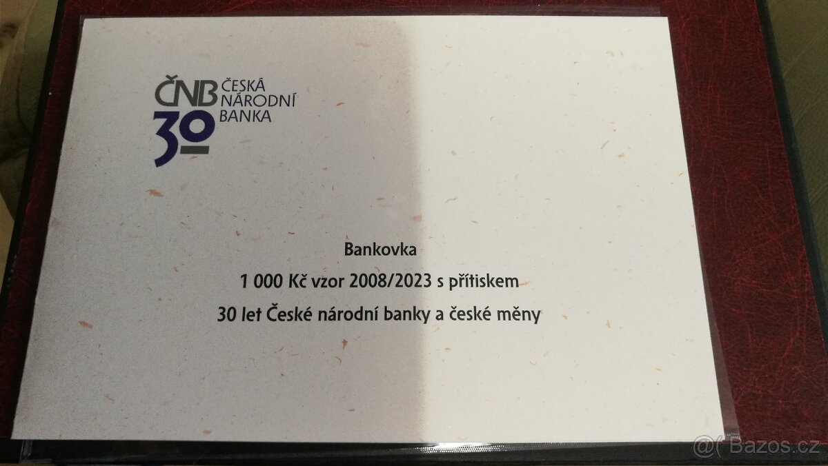 1000 Kč anulát , R 00 000000. Dárková sada ČNB - 2