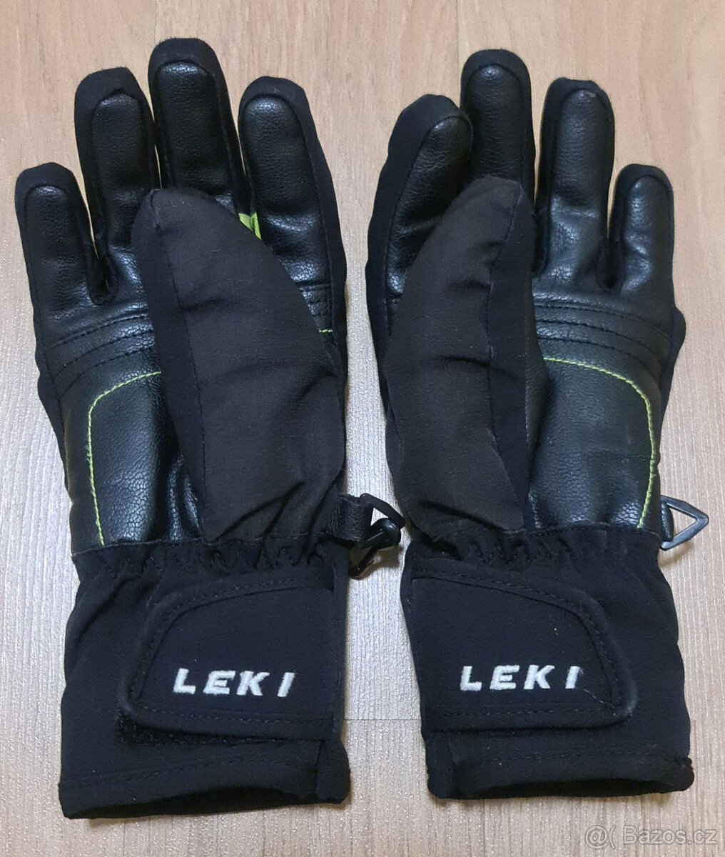 Dětské rukavice LEKI Max Junior black-lime, vel.4 - 2