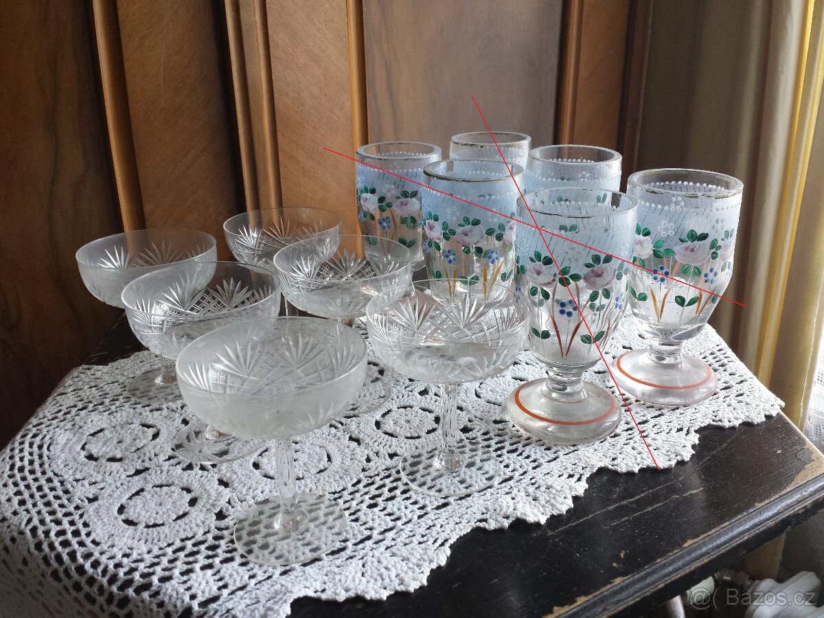 Starožitné sklenice na sekt - 2