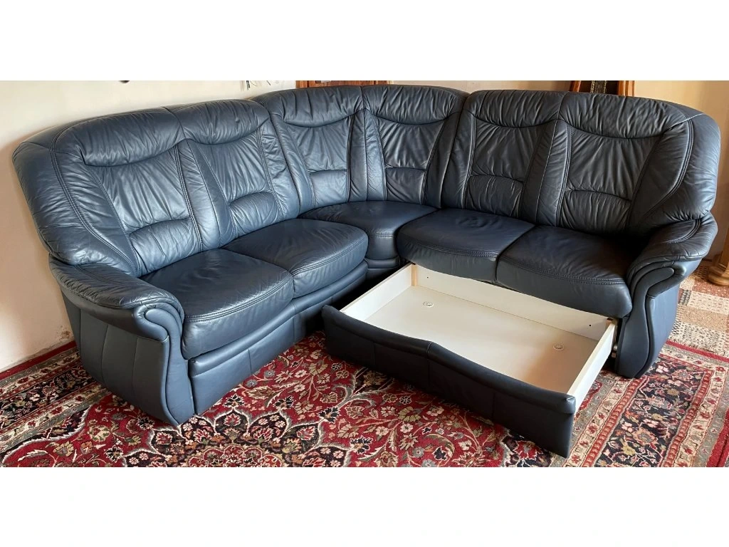 Luxusní rohová kožená sedací souprava, 2592 - 2