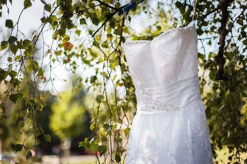 Krajkové svatební šaty vel. S/M - 2