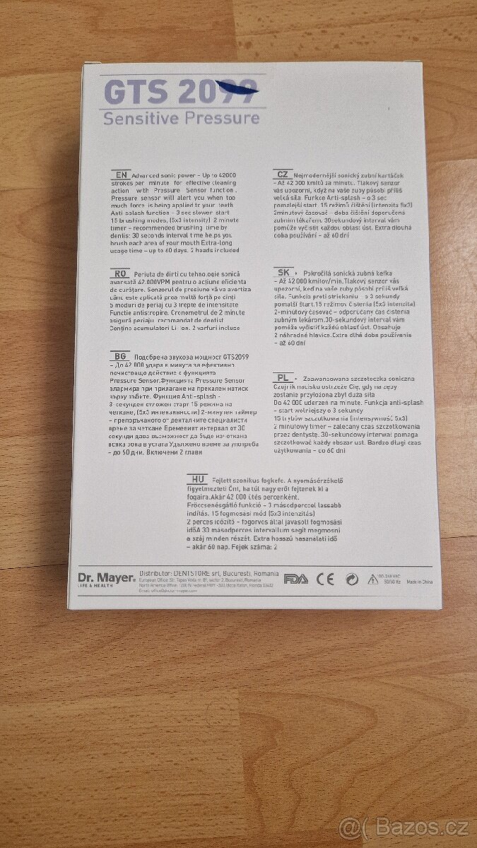 Elektrický (sonický) kartáček Dr. Mayer GTS2099 nerozbalený - 2