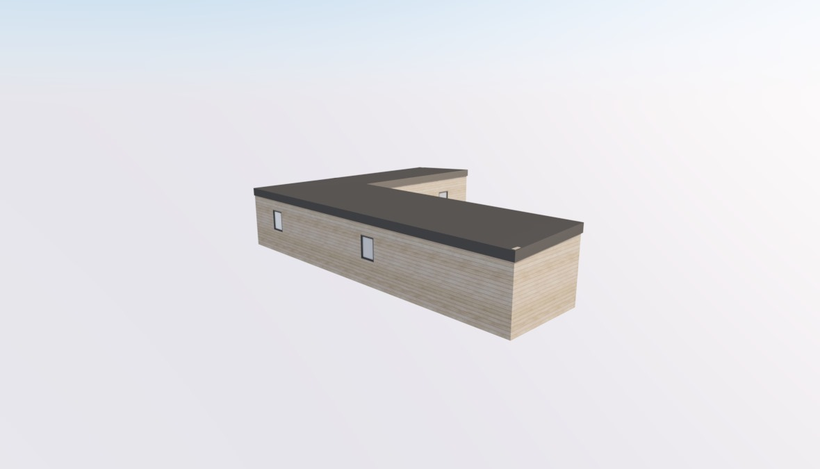 Sestává ze 2 obytných modulů 13x4 m - 2