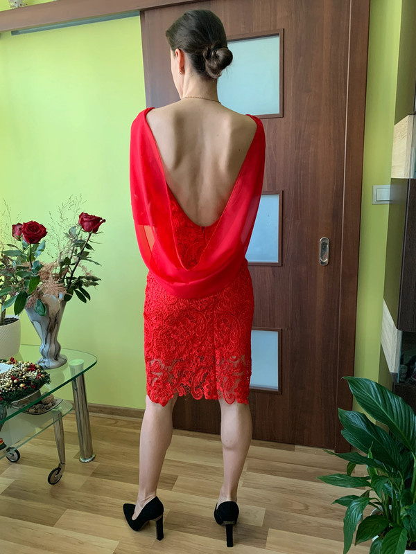 Krajkové šaty večerní, vel.M - 2