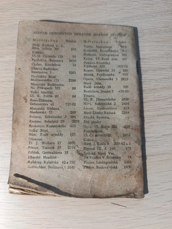 Moped stadion typ S 11 - návod k obsluze a údržbě - 2