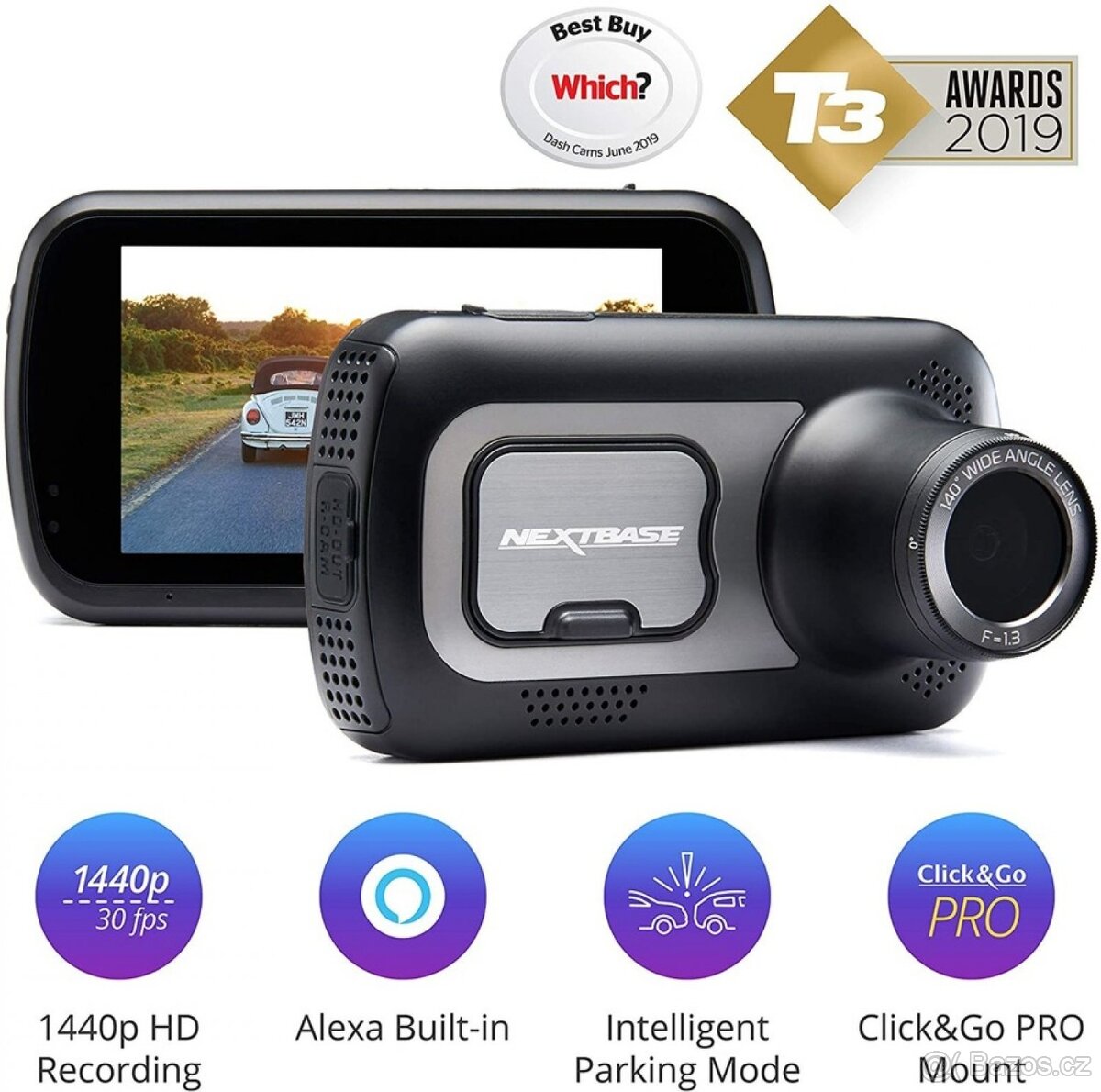 Autokamnera NEXTBASE, top model, QHD, Wi-Fi, GPS...