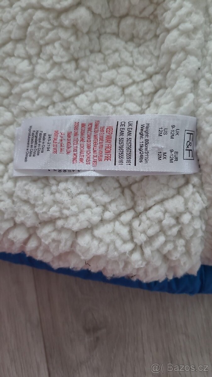 Dětská zimní bunda F&F vel. 9-12M - 2