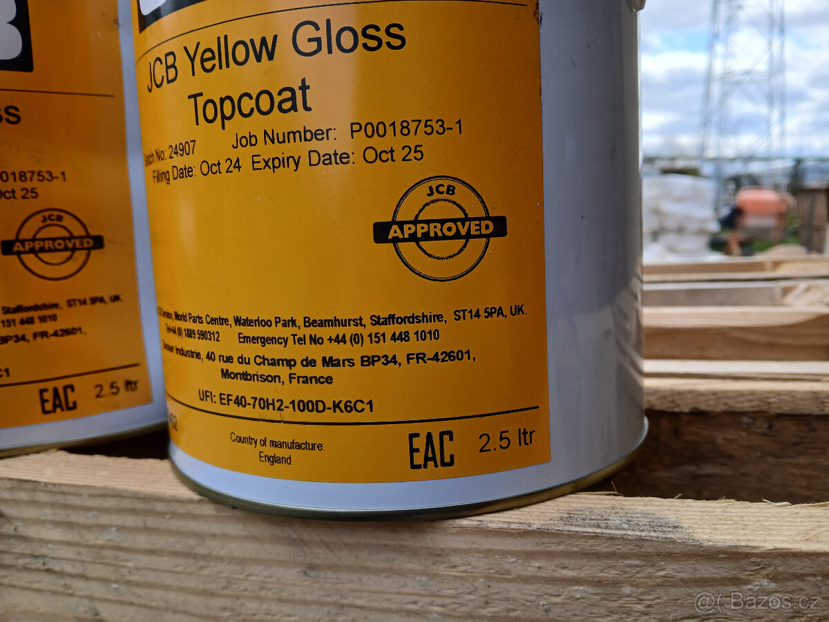 Barva originál JCB - 2,5 L + sprej pro stroje JCB - 2