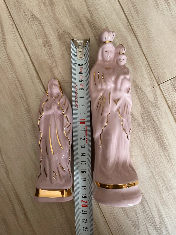 Sběratelská soška růžový porcelán Marie Lurdská - 2