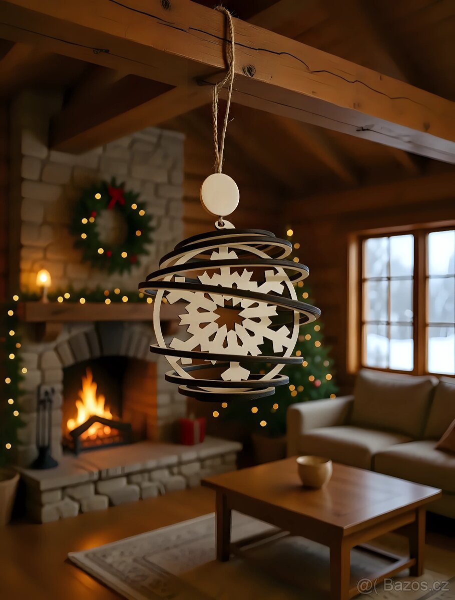 České přírodní dřevěné ozdobičky - 2