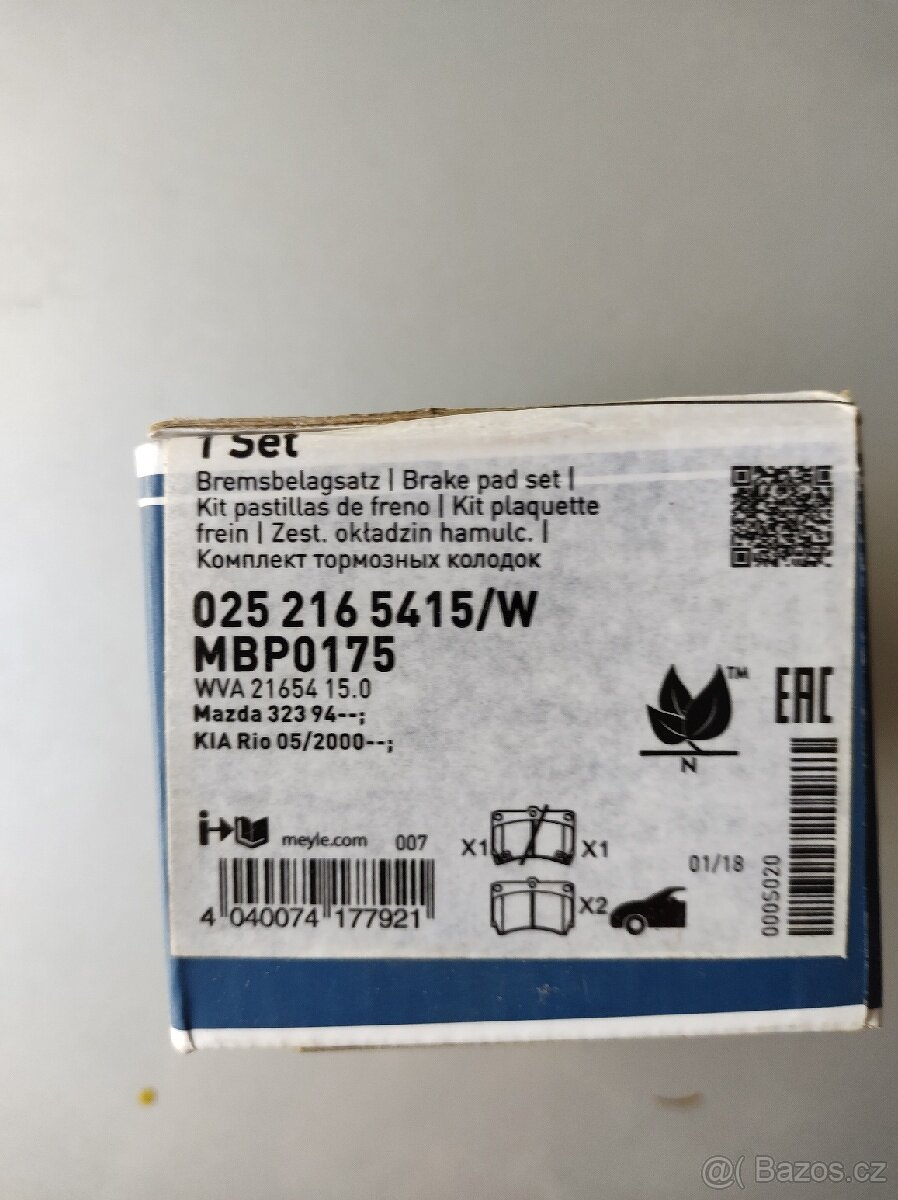 Brzdové destičky meyle Mazda 323 ba - 2