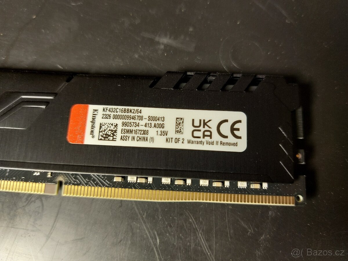 RAM: Kingston FURY 64GB KIT DDR4 3200MHz CL16 Beast Black - 2