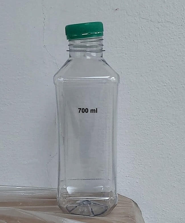 Lahvičky PET Fresh hranaté transparentní + víčka - 2