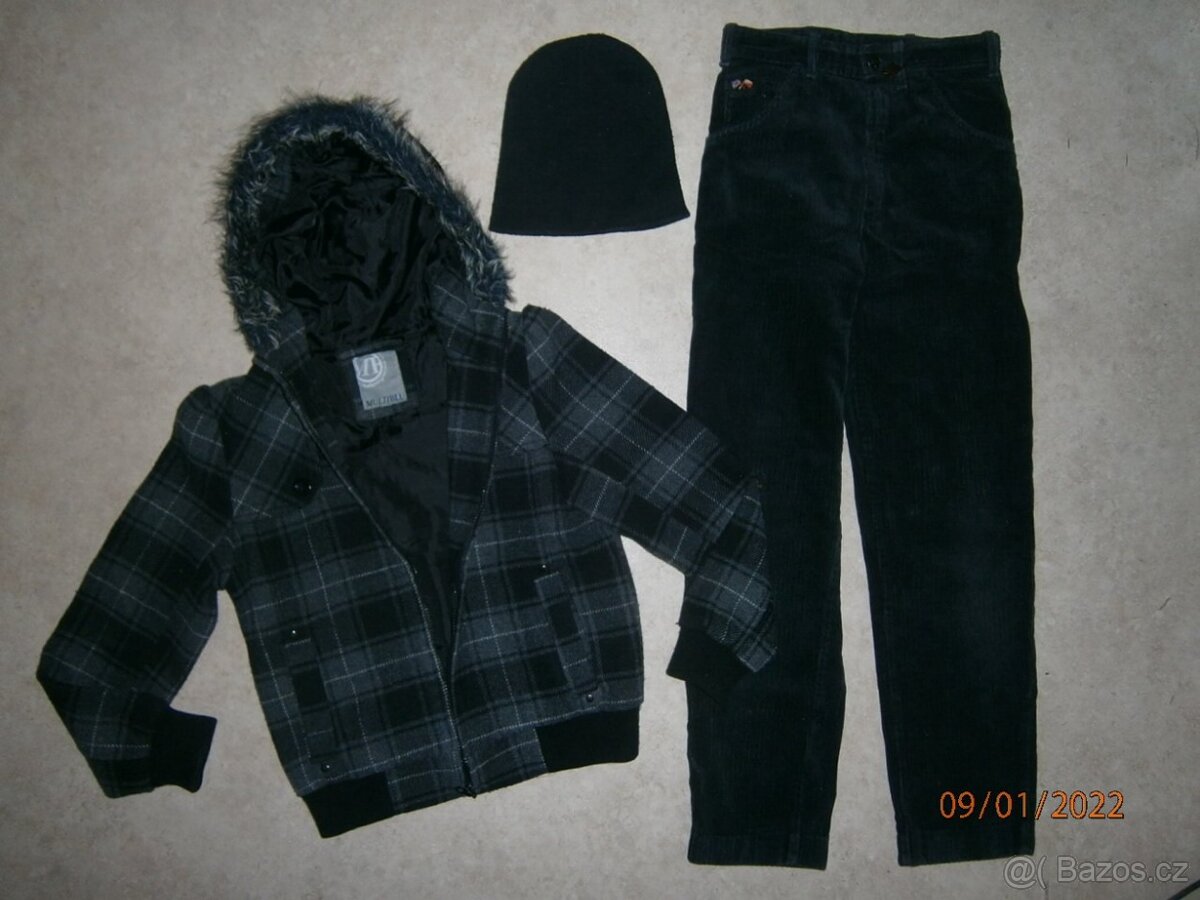 Bunda + kalhoty + čepice, vel. 140 - 2